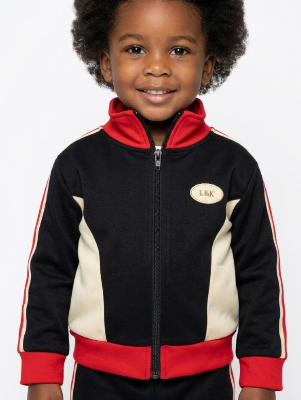 Black & Red Zip-Up Colorblock Jacket (2T-4T?)